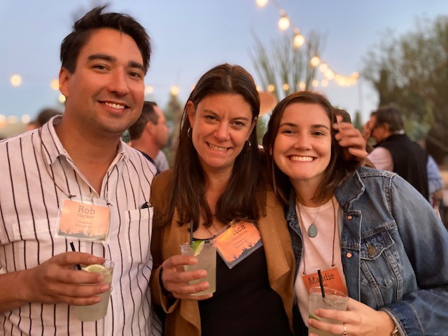 Team CaraGreen enjoys the welcome reception at the 2021 ISFA Annual Conference